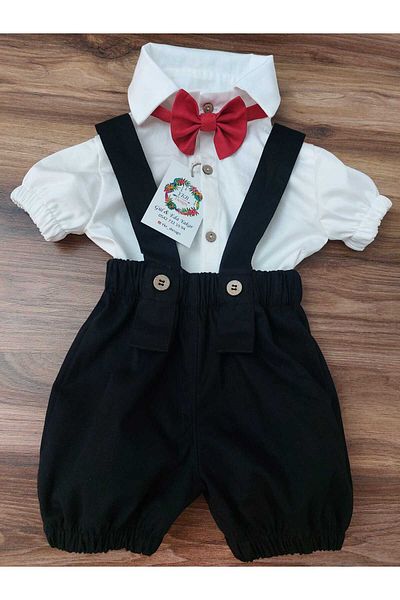 ykr design Summer Shorts Shirt Salopet Bow Tie Set