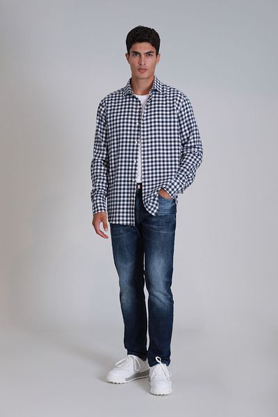 Lufian Cedric Smart Jean - Pantaloni albaștri slim fit pentru bărbați