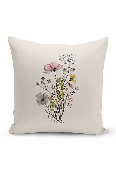 Bertille Home Flower Spring Series Double Sided Digital Printed Throw Pillow Cover (Spring)