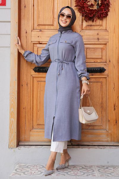 Neva Style Tunica Hijab Gri - Nasturi, Model 645GR