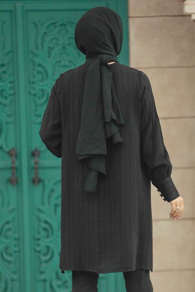 Neva Style Tunica Hijab neagră 614s