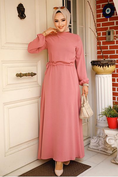 Neva Style Ανοιχτό Dusty Rose Φόρεμα Hijab 6314agk