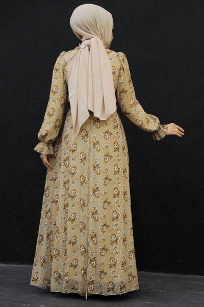 Neva Style Φόρεμα με μοτίβο λουλουδιών με μπισκότο 29713BS