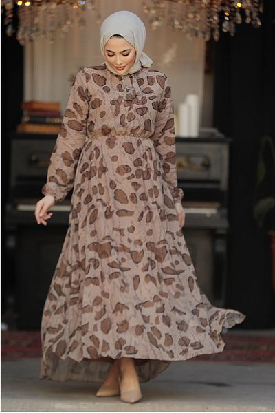 Neva Style Rochie Hijab din nurcă cu model 50354V