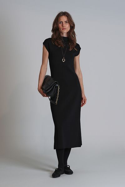 Lufian Annabel Black Regular Fit Women's Dress