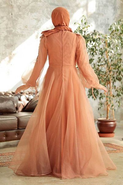 Neva Style Βραδινό φόρεμα Hijab με χάντρες 2249krmt