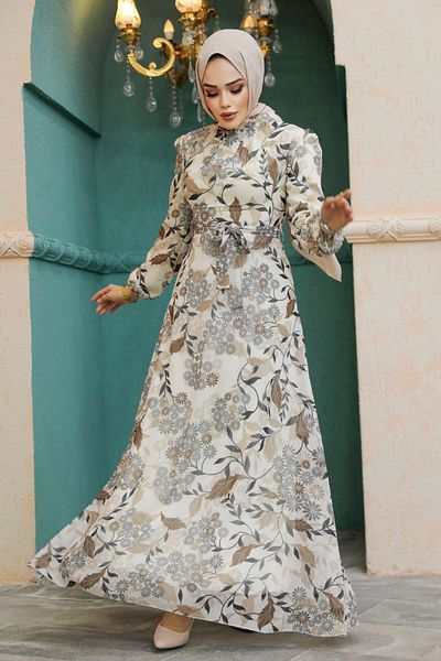 Neva Style Φόρεμα Hijab με λουλουδάτο σχέδιο 27950v