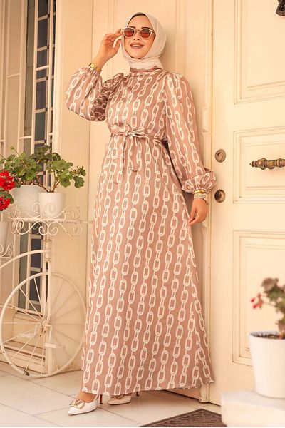 Neva Style Φόρεμα Hijab με σχέδιο βιζόν - 23422V