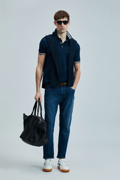 Lufian Tricou polo pentru bărbați Everes Smart bleumarin