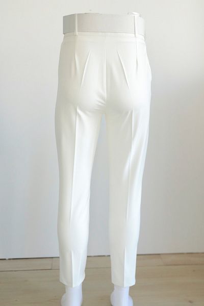 Neva Style Pantaloni albi cu hijab cu picioare înguste 1059b