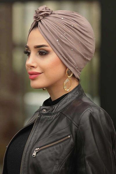 Neva Style Snow Rain Brown Bonnet Shawl 7527Kh