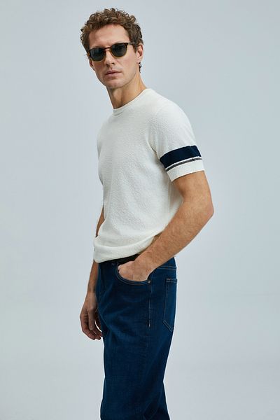 Lufian Ted Men's Cotton Sweater Off White