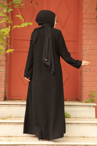 Neva Style Вишитий бісером чорний хіджаб Abaya 29106S