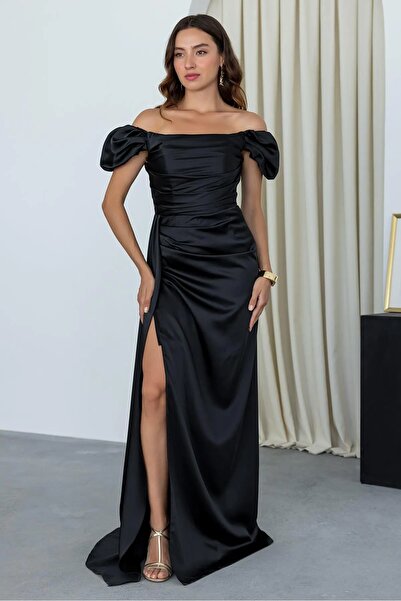 zoezoe Düşük Omuz Drapeli Abiye Elbise