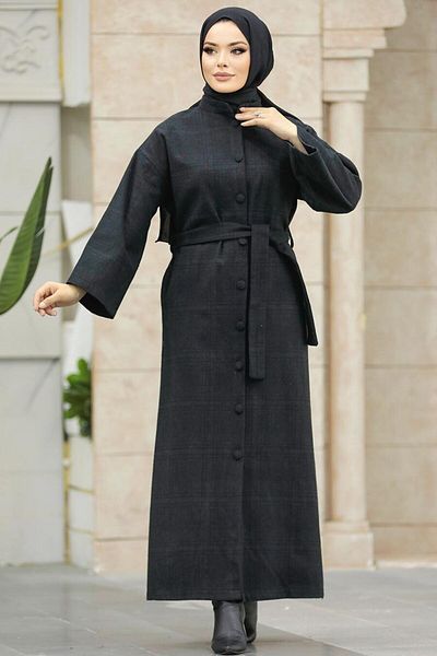 Neva Style Şapcă Hijab neagră în carouri 5945s