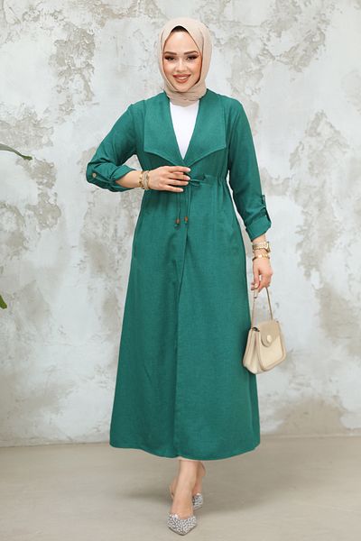 Neva Style كاب حجاب أخضر - جيب موديل 11341Y