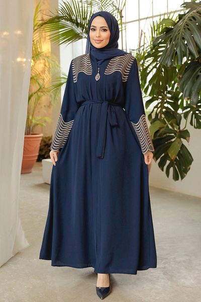 Neva Style Hijab cu model bleumarin Ferace 29105L