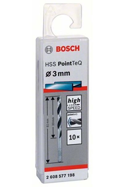 Bosch HSS PointTeQ Matkap Uç Metal 3x33x61mm 10 Parça