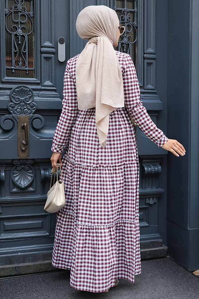 Neva Style - Rochie Hijab Prune 2702mu