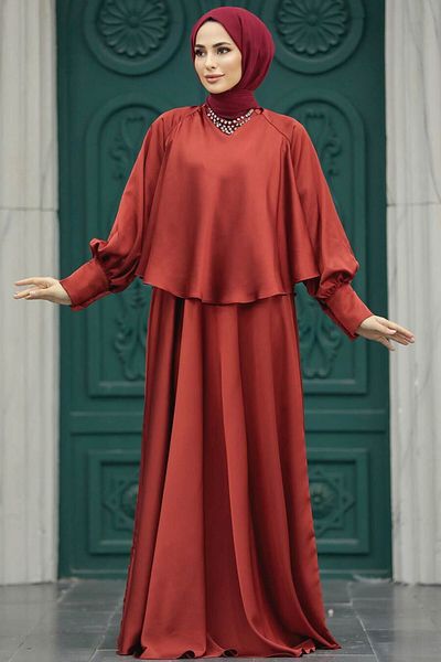 Neva Style Rochie de seară hijab din gresie pelerina 6051krmt