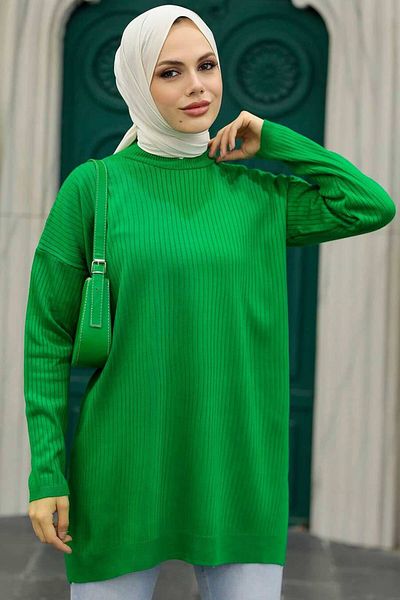 Neva Style تونيك تريكو حجاب أخضر 20132y