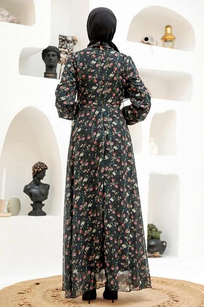 Neva Style Φόρεμα με λουλούδια μαύρο χιτζάμπ 279041s