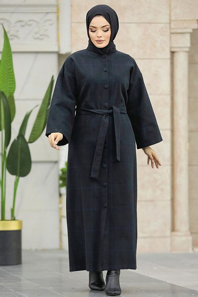 Neva Style Șapcă cu ștampilă pentru hijab, în carouri, albastru închis, 5945kl