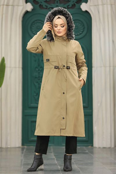 Neva Style Fur Mink Hijab Parka 60652V