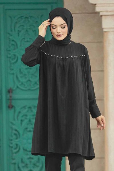 Neva Style Tunica Hijab neagră 614s