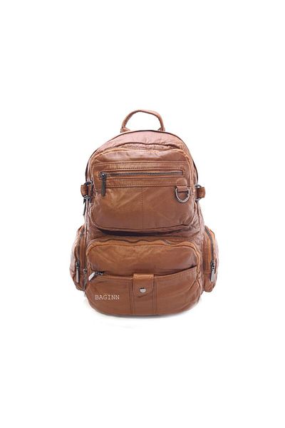 Baginn Y.S.Δερμάτινο γυναικείο σακίδιο πλάτης 35*25 εκ. Vegan Leather Wash Faux Leather Soft Texture Καθημερινή Τσάντα