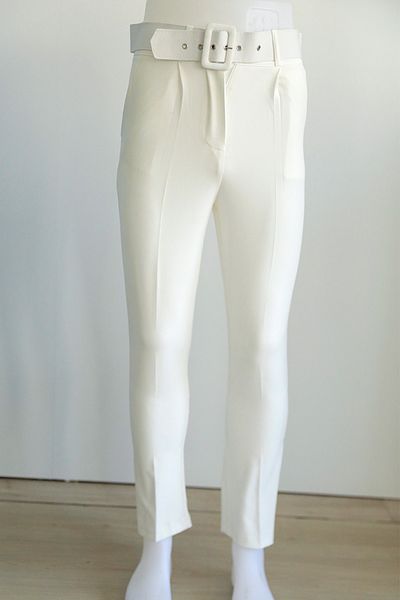 Neva Style Pantaloni albi cu hijab cu picioare înguste 10550b