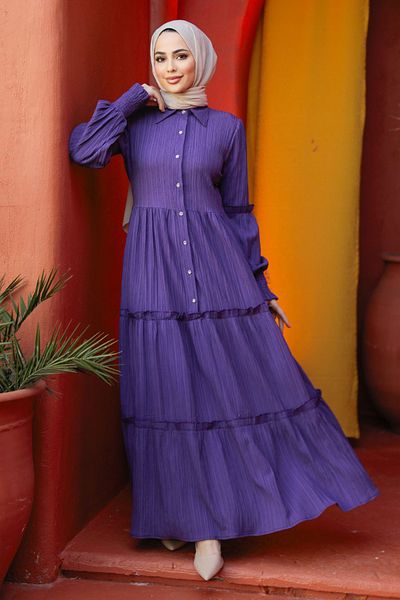 Neva Style Rochie mov Hijab - 4421MOR
