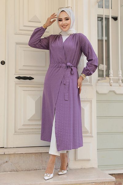 Neva Style Köprüm Liyafatlı Dark Purple Kimono 457kg
