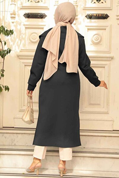 Neva Style Σουέντ Μαύρο Σάλι Καπέλο Hijab - 72112S