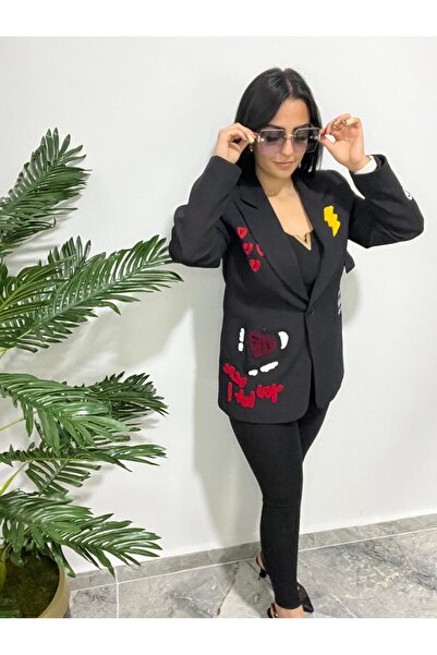 MODA Tasarım Özel Nakışlı Blazer Ceket