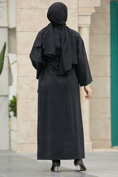 Neva Style Şapcă Hijab neagră în carouri 5945s