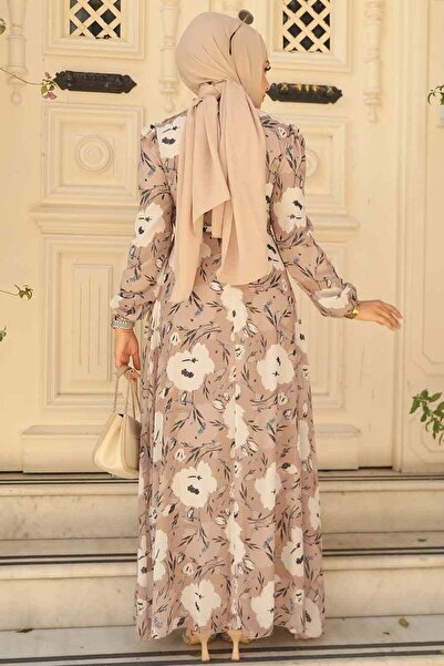 Neva Style Рокля от норка с флорален мотив 27939v