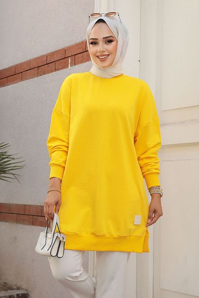 Neva Style 30644SR موديل تونيك حجاب أصفر