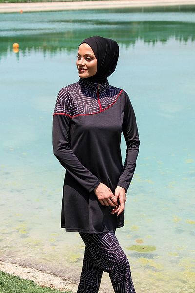 Neva Style Rivamera Black Full Covered Hijab Swimsuit R1117S