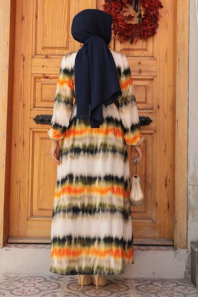 Neva Style Rochie Hijab cu model kaki - 23551HK
