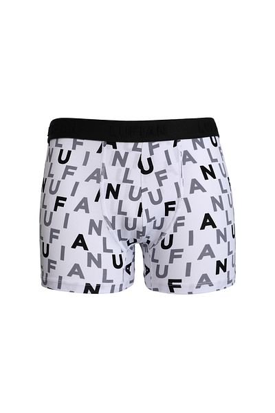 Lufian Men's White Cotton Rose Boxers