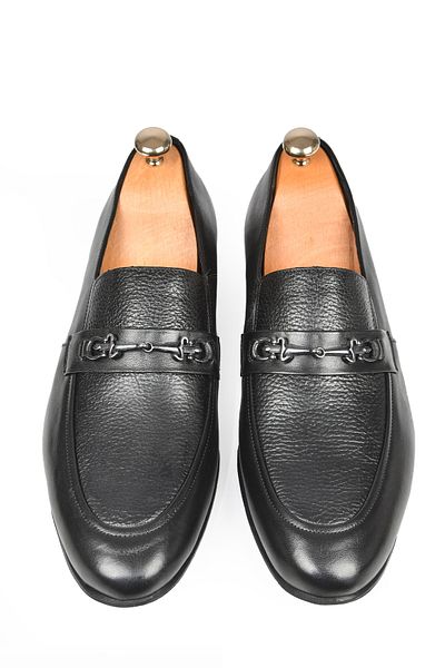 DeepSEA Men's Black Buckle Light Sole Genuine Leather Classic Shoes 2509998