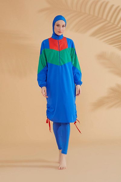 Neva Style Parachute Sax Blue Full Covered Hijab Swimsuit M2306SX