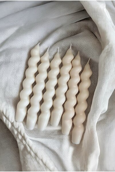 Genel Markalar Beyaz Dekoratif Burgu Şamdan, Vanilya Kokulu, 100% Doğal Soya ...