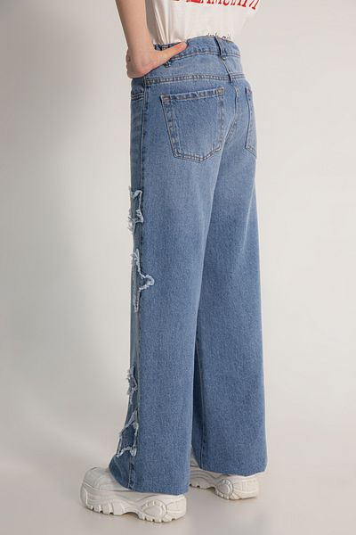 DMB BOYS & GIRLS Pantaloni din denim indigo cu detaliu stea pentru fetiță de 8-14 ani