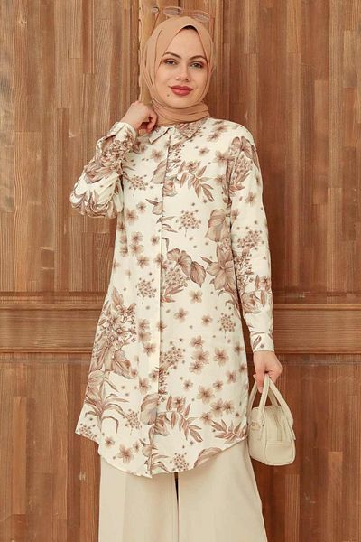 Neva Style - تونيك إكرو حجاب فيسكوز منقوش 11566e