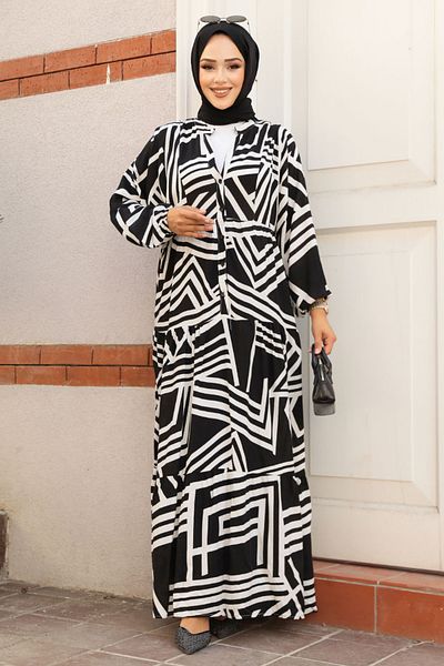 Neva Style Rochie Hijab cu model alb - 23583B
