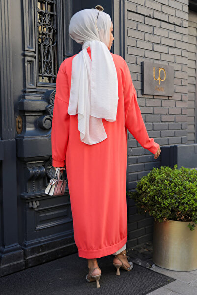 Neva Style Düğmeli Mercan Tesettür Kap 15161MR