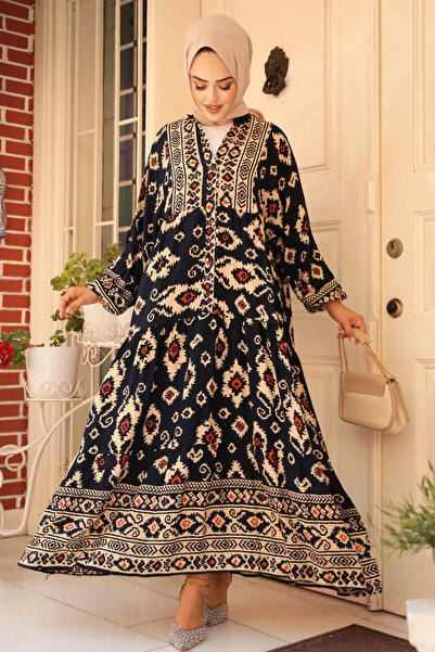 Neva Style Rochie Hijab cu model negru - 23453S