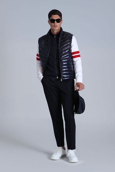 Lufian Axel Goose Feather Men's Vest Navy Blue